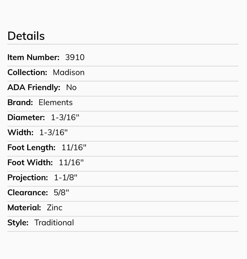 3910-SN Decorative Cabinet Knobs 25 Pk Satin Nickel Elements Hardware Resources