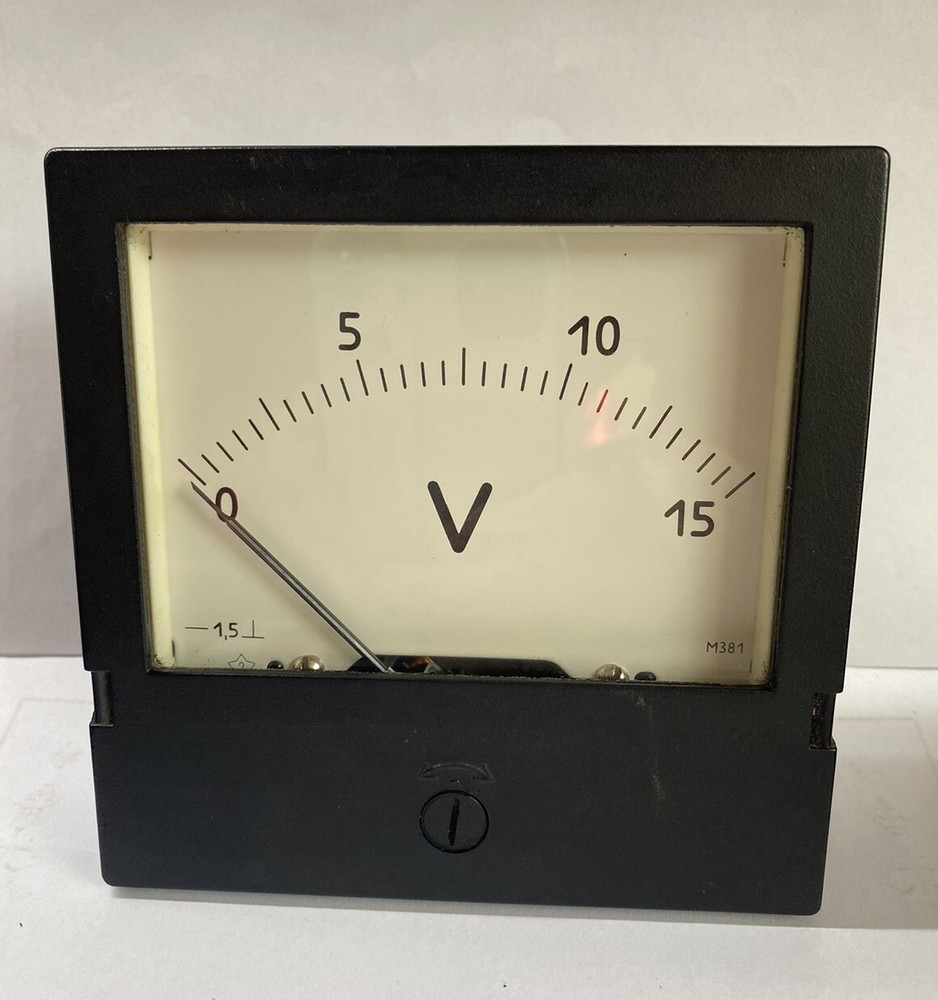 Vintage Soviet Analog Voltmeter 15V Model M381 Marked USSR Works (tested)