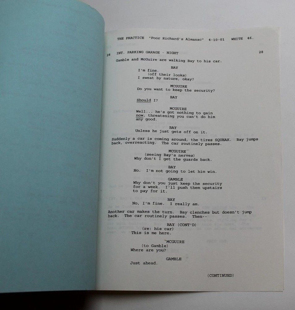THE PRACTICE / Jill Goldsmith, 2001 TV Show Script, Poor Richard's Almanac