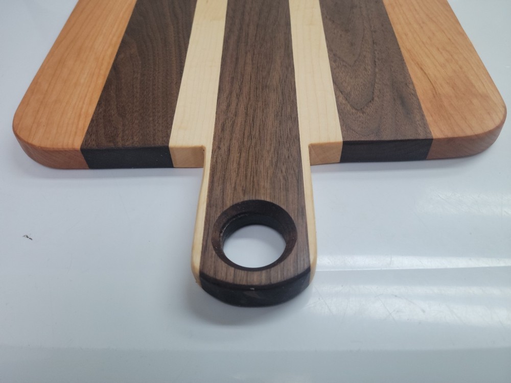 Cutting Board Handmade Made With Black Walnut, Cherry, Maple