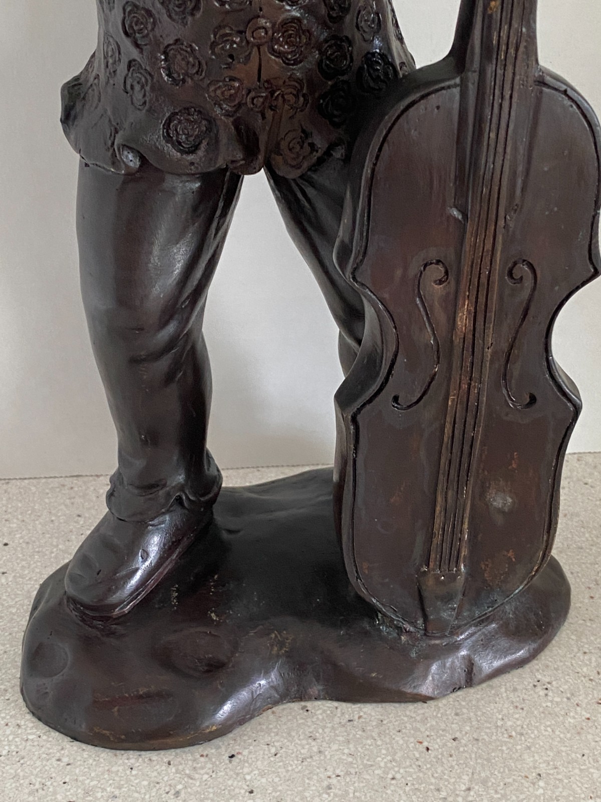 Vtg 17" Bronze Anthropomorphic Rabbit Sculpture Playing Cello Maitland Smith MCM