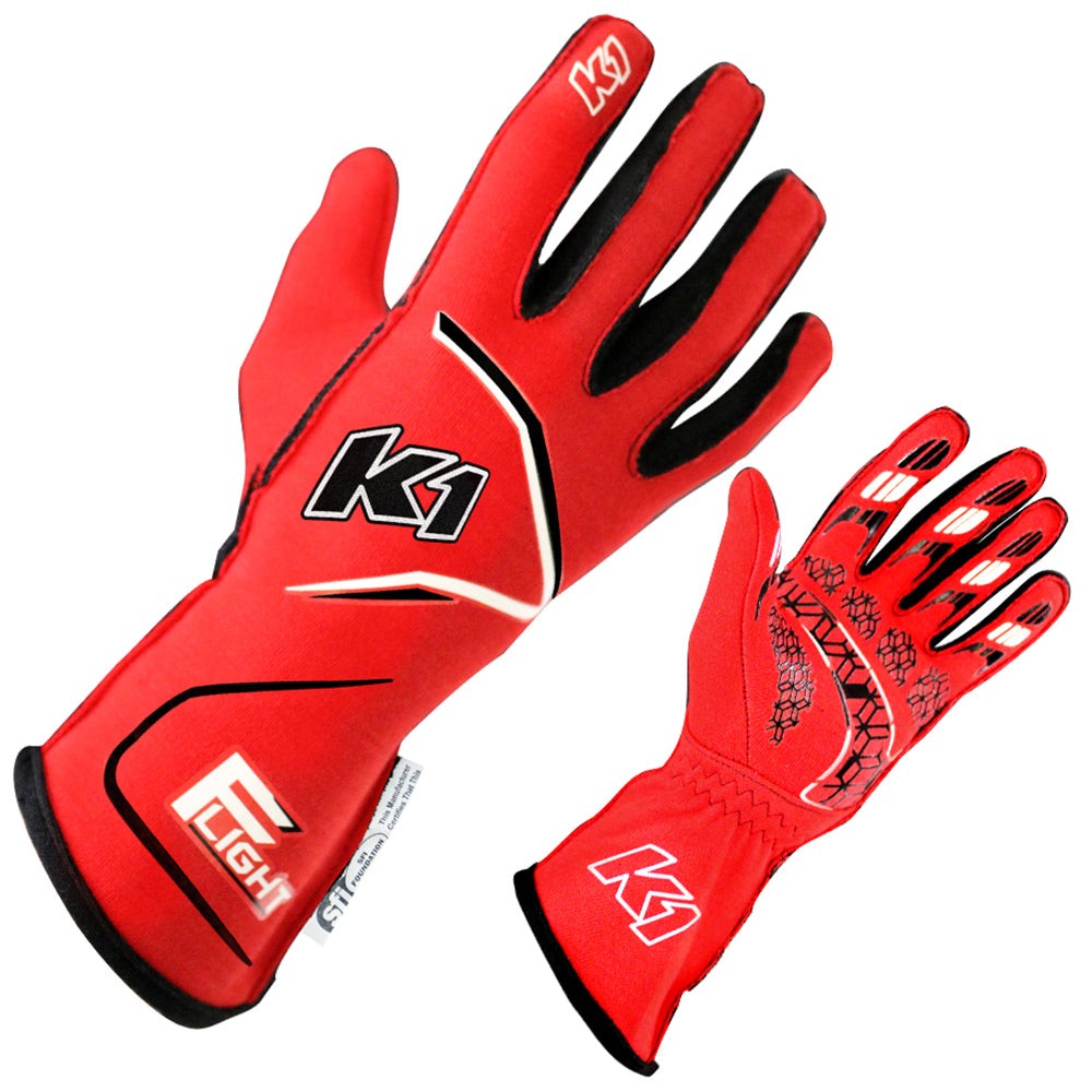 K1 RaceGear 23-FLT-R-L Flight Glove, Red, Large