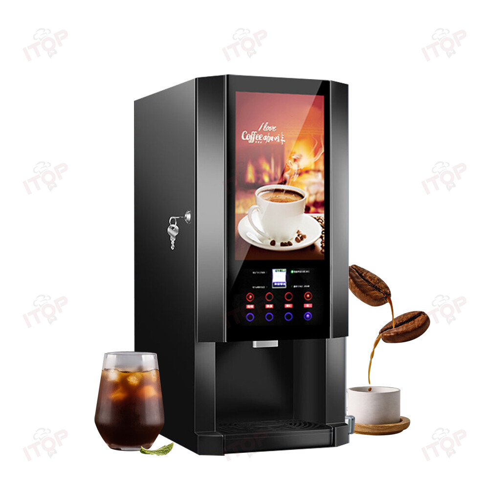 Multi-Function Commercial Coffee Machine Hot Cold Instant Coffee Maker 110V/220V