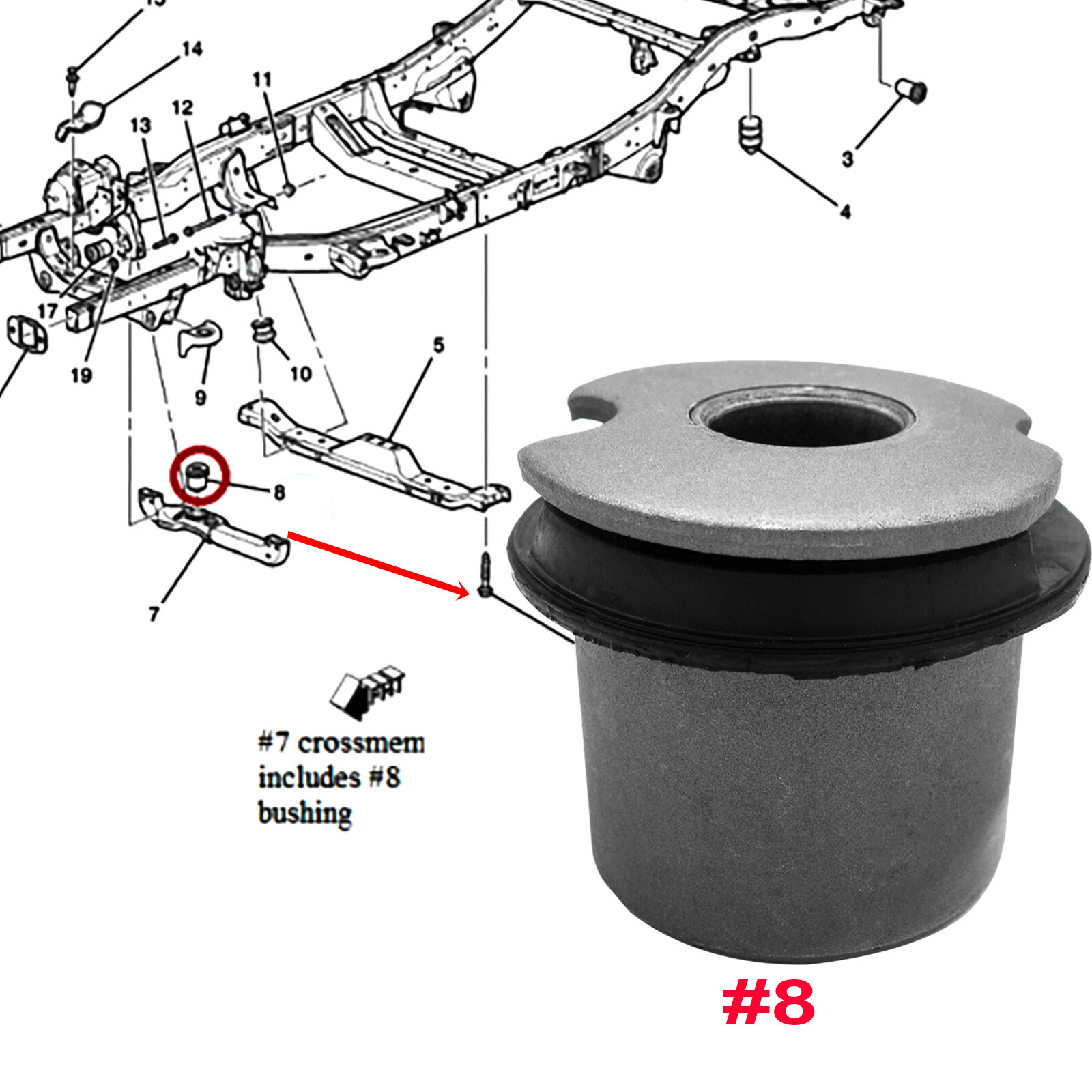 Premium Front Differential Axle Bushing 15773961 For 2006-2010 Hummer H3 H3T