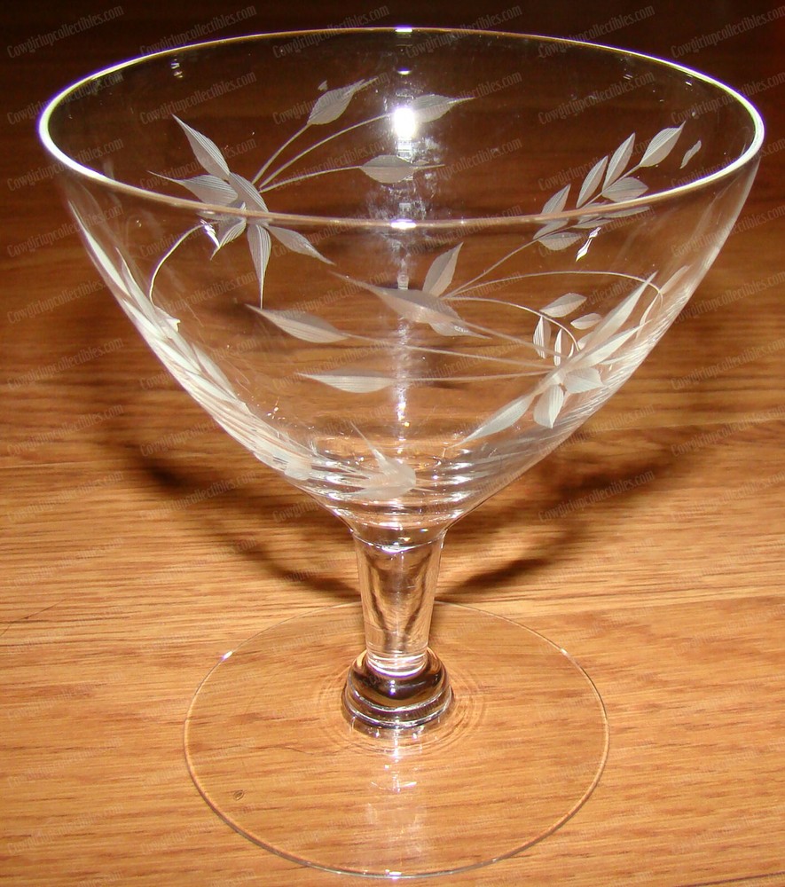 Miniature Etched Wheat CRYSTAL Stemware (2pcs) Cocktail, Wine...
