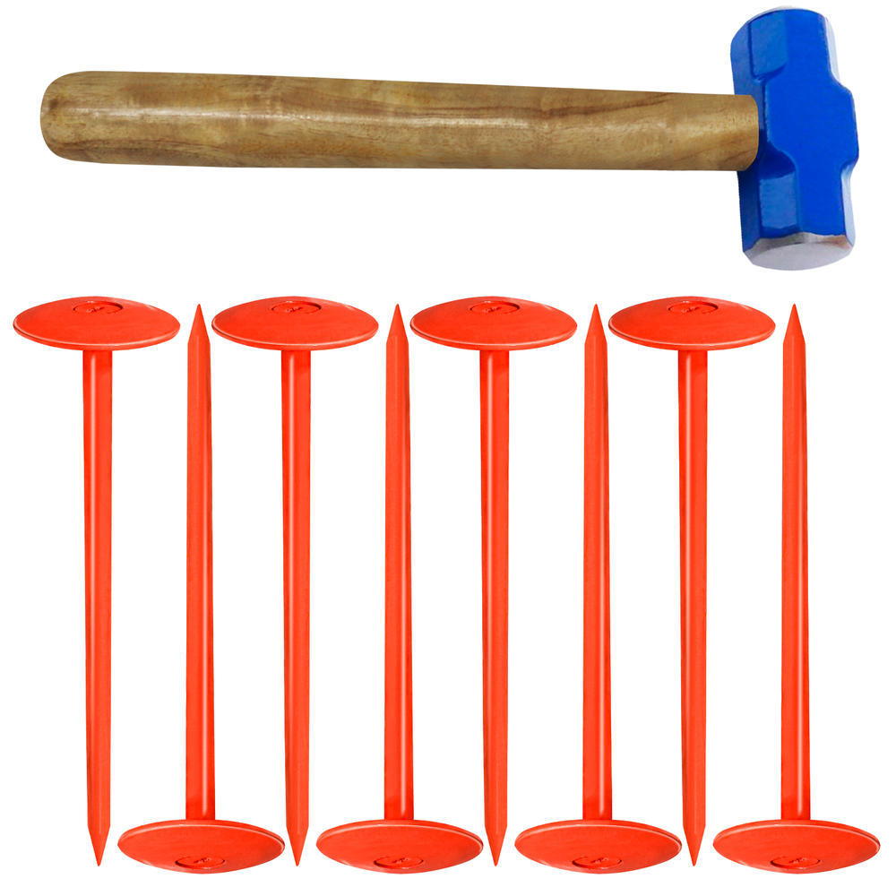 FEBTECH-SepticTank Marker for Property line Markers-2.7"x10" Pack of 8+1 Hammer