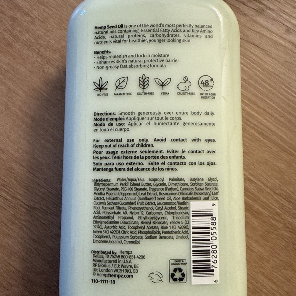 HEMPZ ROSEMARY & MINT MOISTURIZER 17OZ