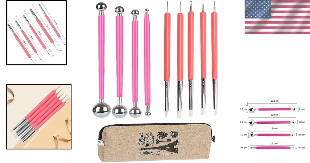 Clay Dotting Tools Set Ceramic Polymer Silicone Embossing Dotting Needles