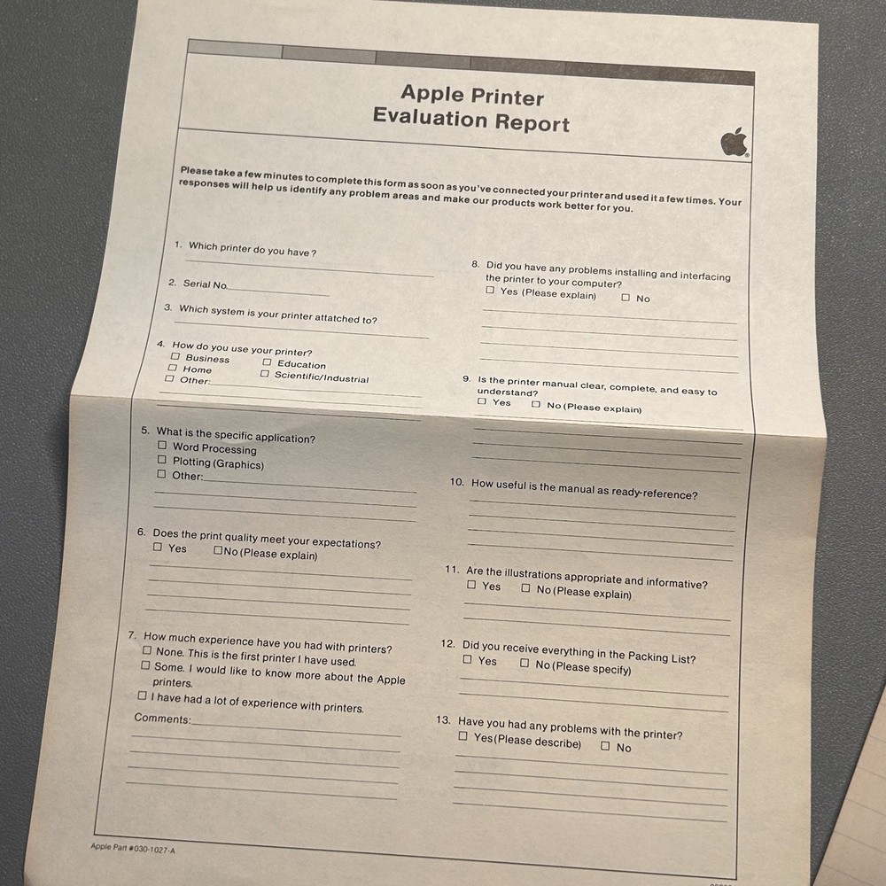 Vintage Apple IIC Imagewriter Printer Accessory Kit A2C4515 - No Cord