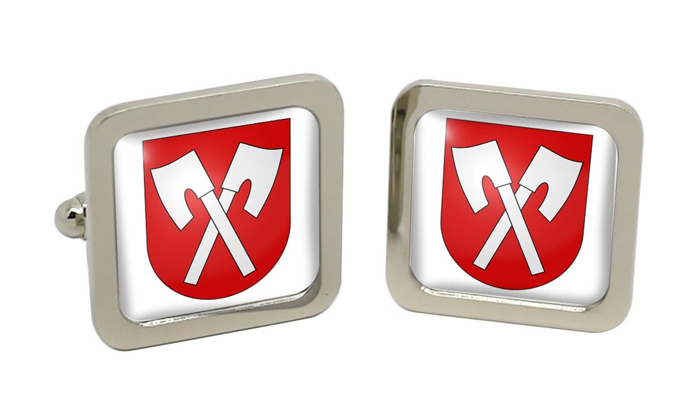 Biel Bienne (Switzerland) Square Cufflink in Chrome Box