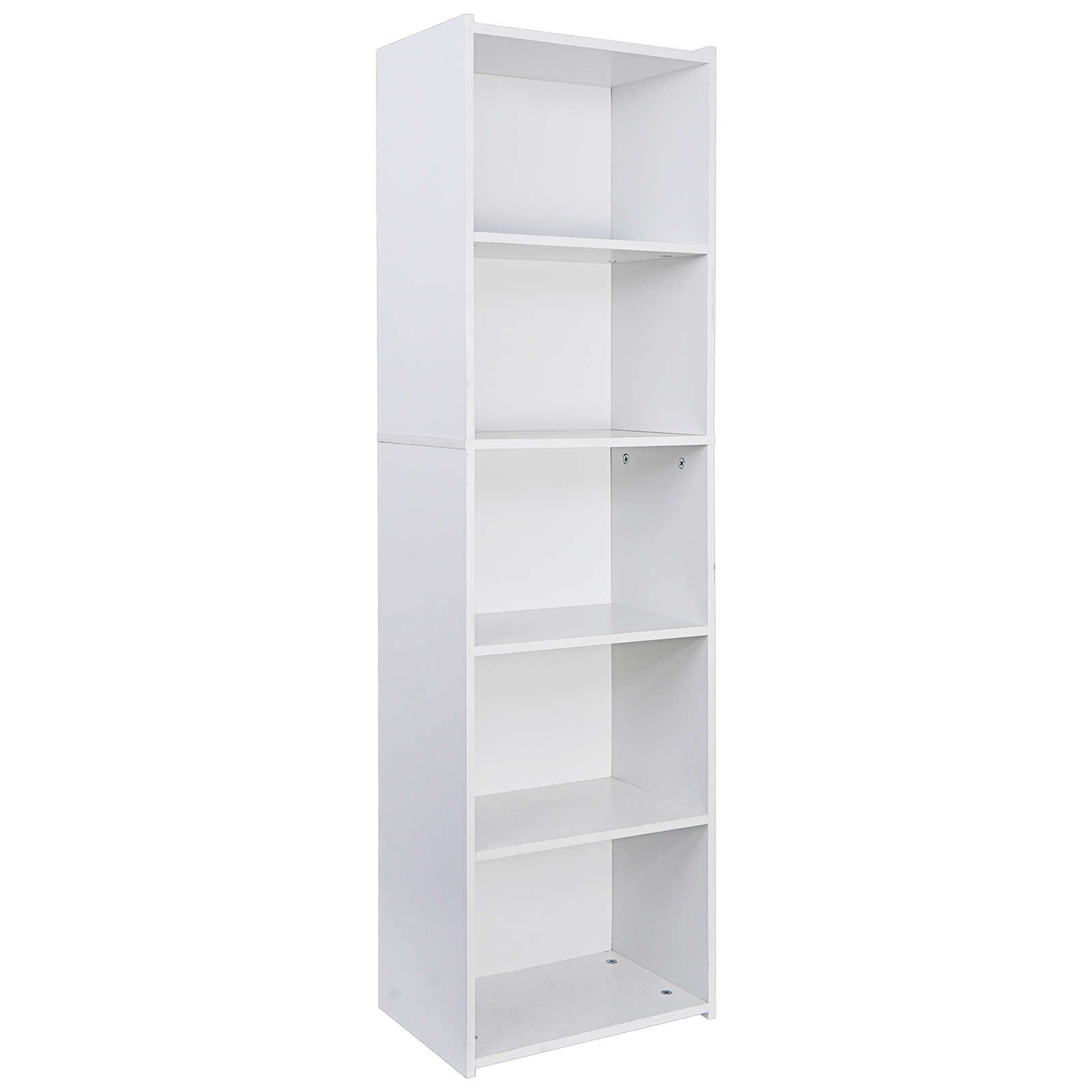 5 Shelves White Display Storage Cabinet Bookshelf for Home and Office