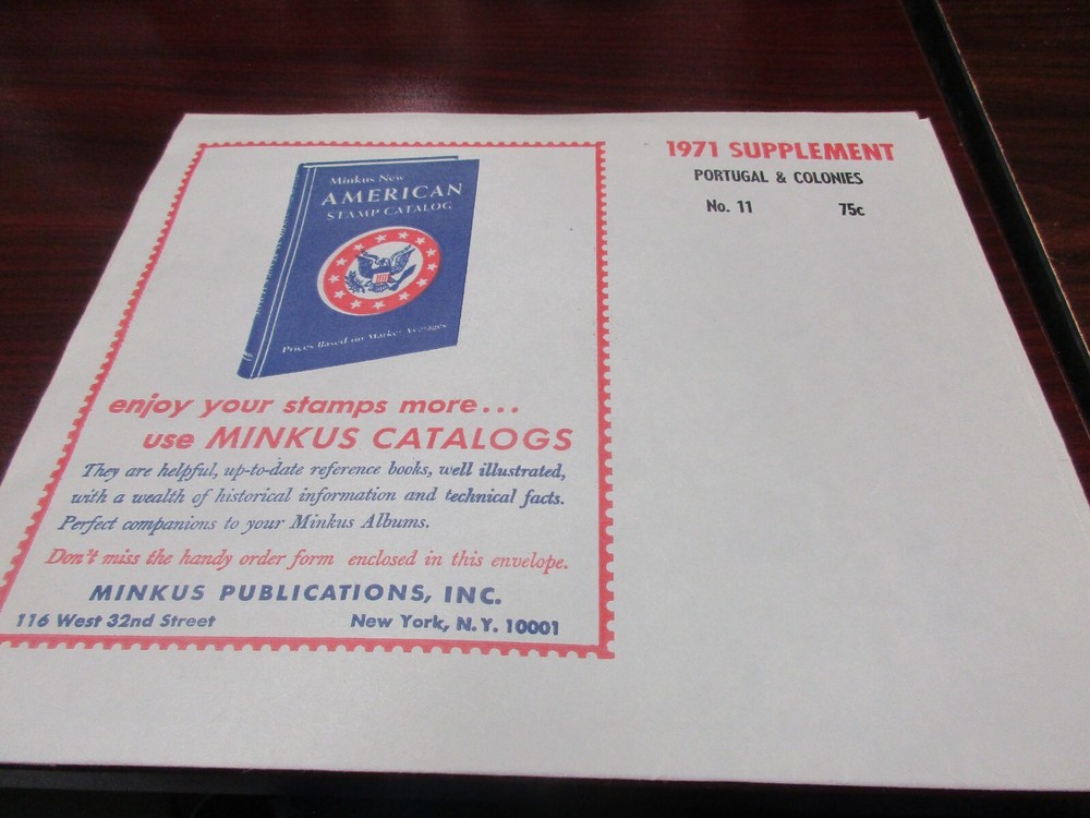 "MINKUS"  1971  SUPPLEMENT PORTUGAL and COLONIES  #11  W/FREE SHIPPING!!!