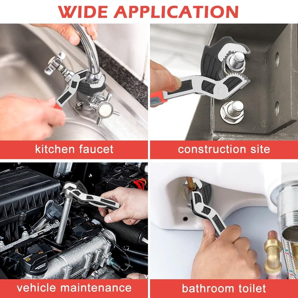 2PCS Adjustable Wrench, 7-15mm,15-35mm Quick Self-Adjusting WrenchSet, Multi-...