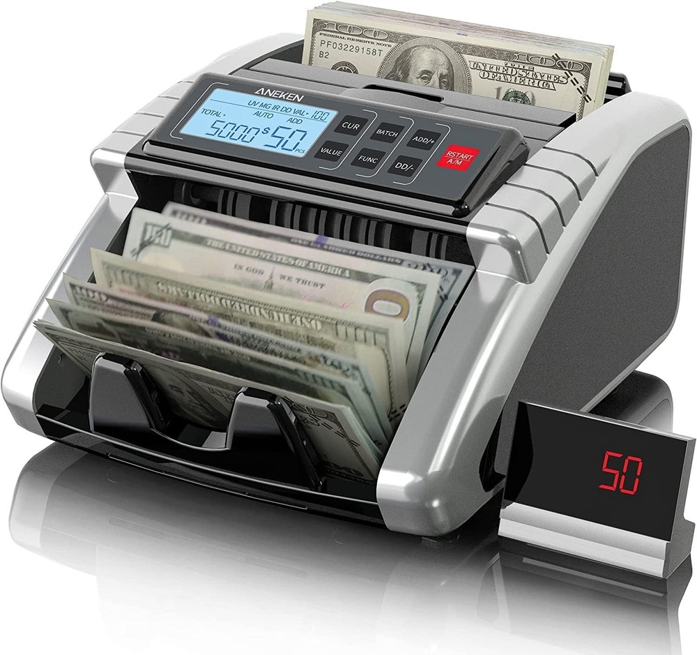 Advanced Money Counter Machine with Batch Stop, LCD Display
