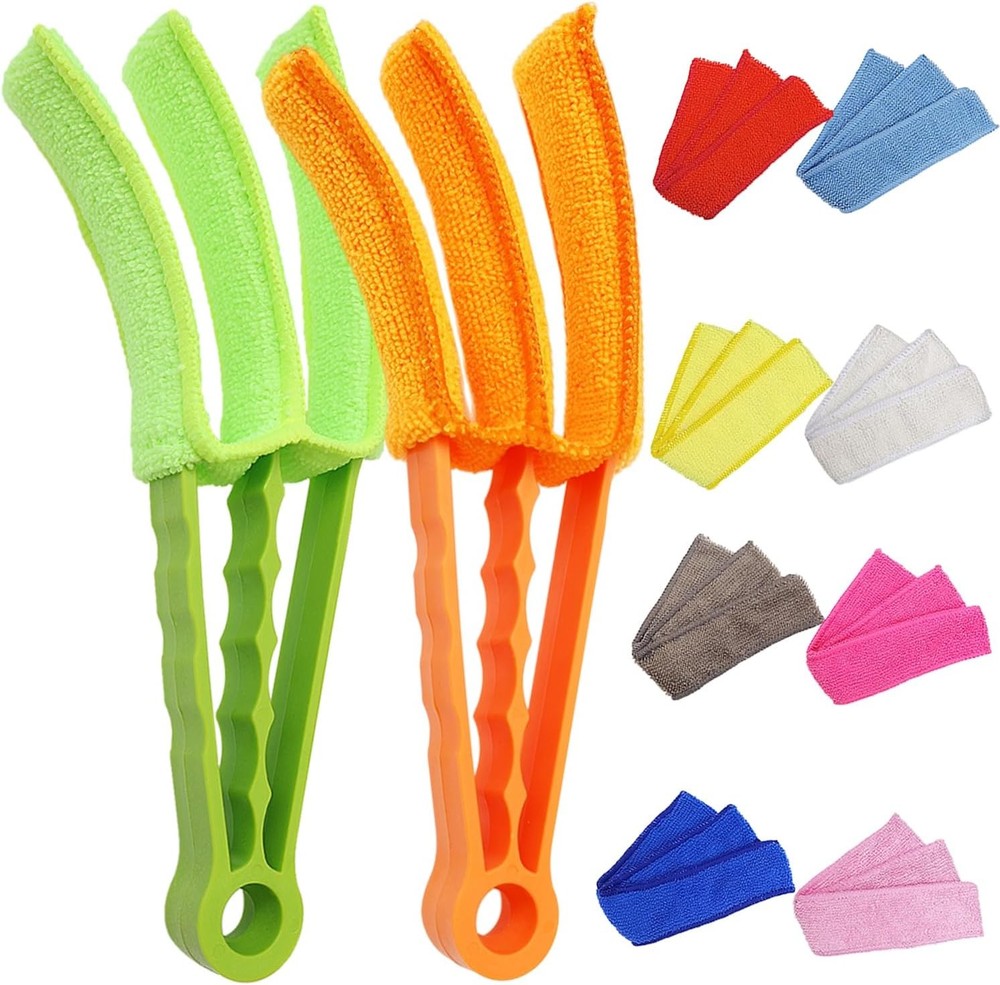 3 Arms Blinds Duster Colors Microfiber Sleeves, Window Blind Cleaner