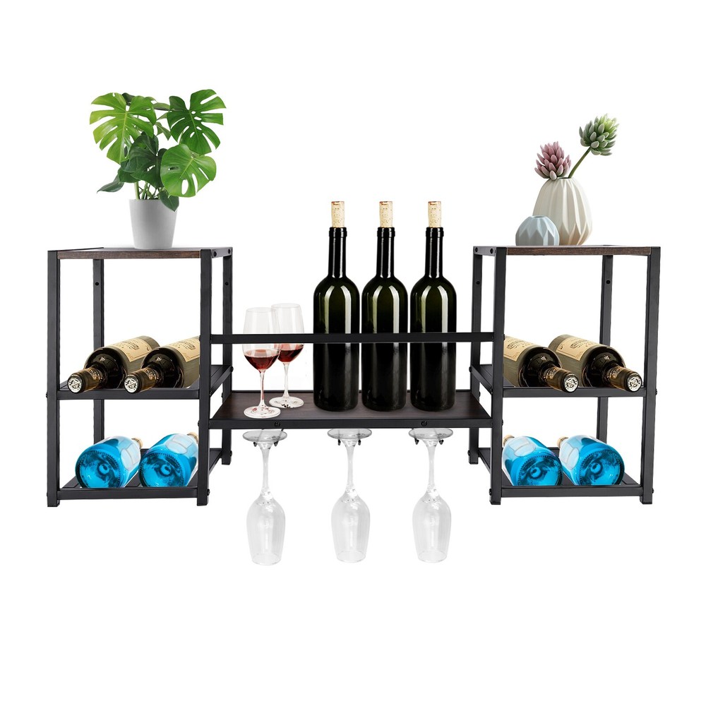 Wine Rack Wall Mounted, Wine Storage Display Rack, Industrial Wall Mounted Rack