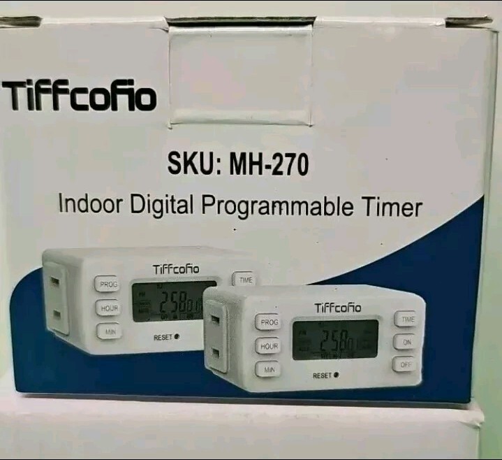 2 TiFFCOFiO Indoor 15A/1800w Digital Light Programmable Outlet Timer Prong Plug