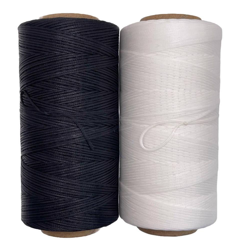 295yds Flat Waxed Leather Thread Polyester 150D/0.8mm, All Purpose Hand Sewing