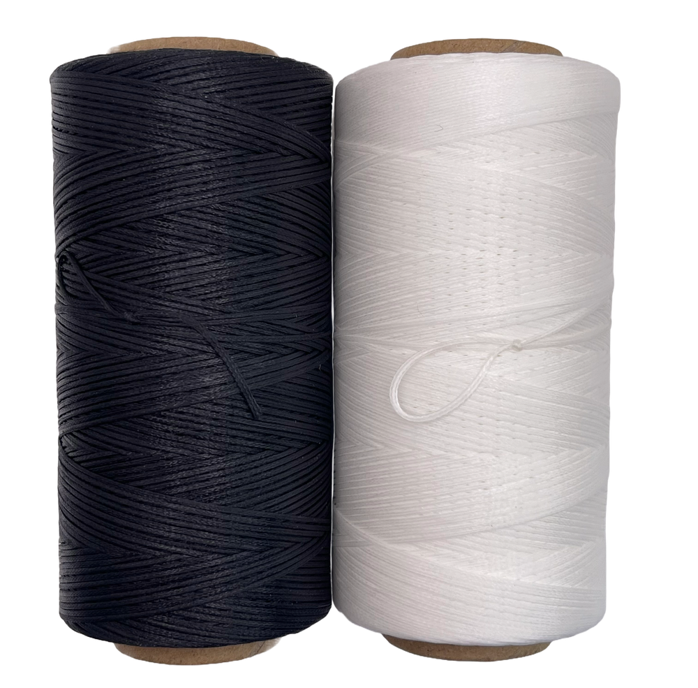 295yds Flat Waxed Leather Thread Polyester 150D/0.8mm, All Purpose Hand Sewing