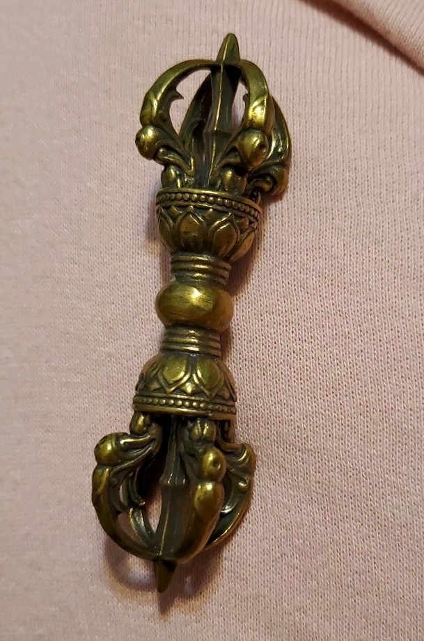 Tibetan Buddhism Dorje Vajra Phurba: Brass Amulet