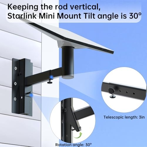 Adjustable Starlink Mini Mount Kit with Adapter - Mounting for Starlink