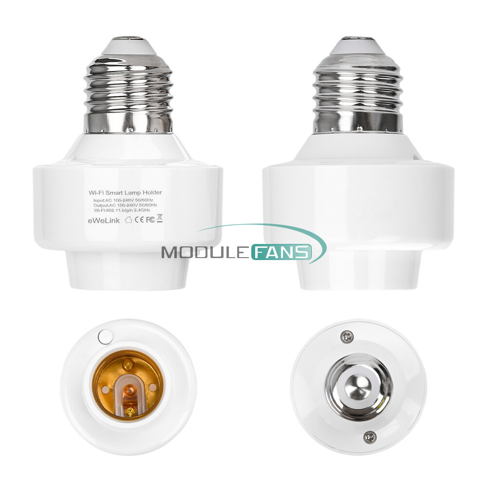 Smart WiFi Bulb Socket E26 E27 Light Bulb Adapter EWeLink Alexa Google Control