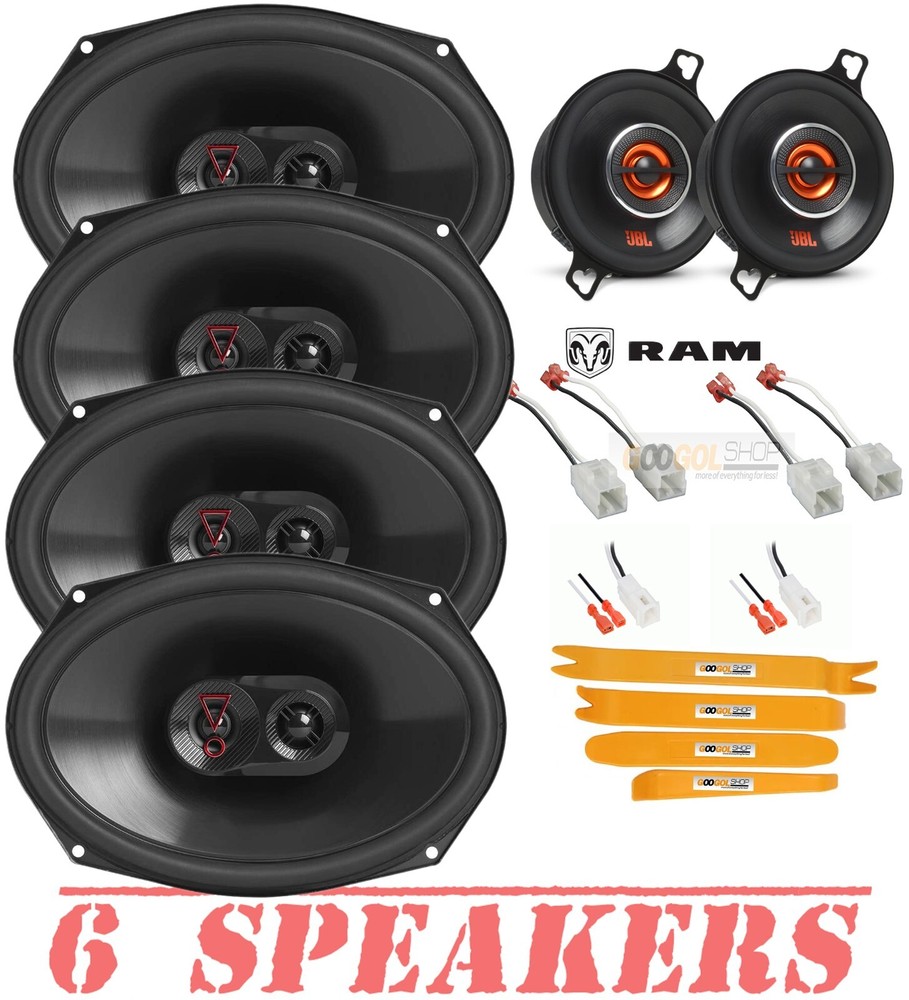 JBL Stage3 6"x9" Front-Rear Speakers | JBL GX328 Dash for 2009-2023 Dodge RAM