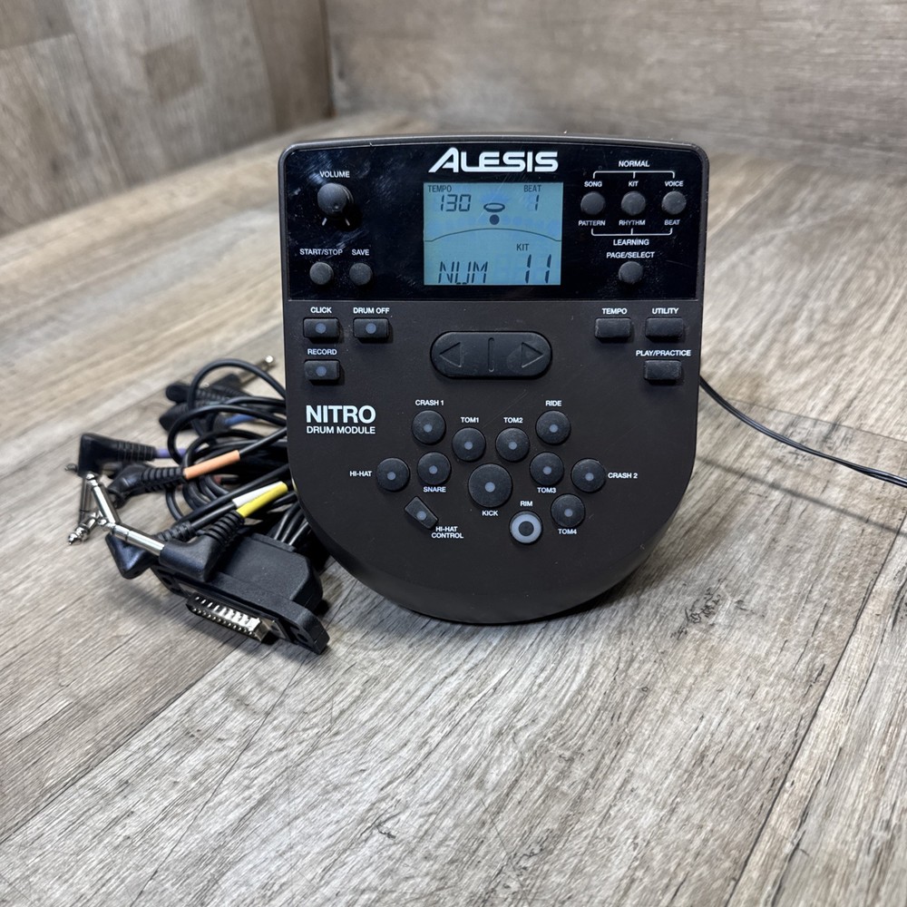 Alesis Nitro DM7X Drum Module Brain w/ Snake Cables & AC Adapter