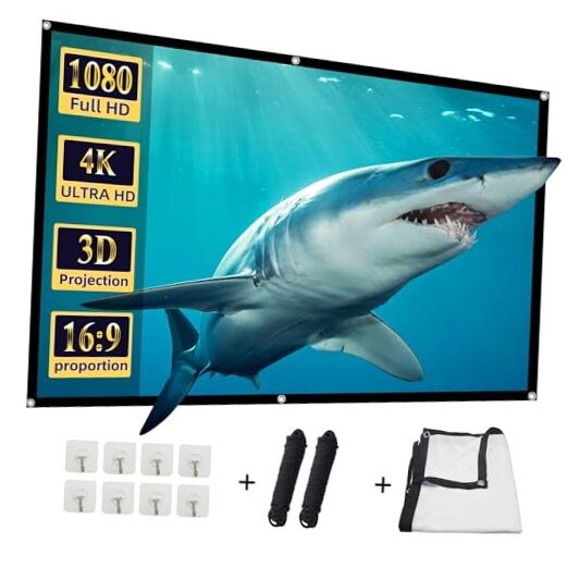 Projector Screen,  84 inch Foldable Portable Rear Front Projector 84INCH -16:9