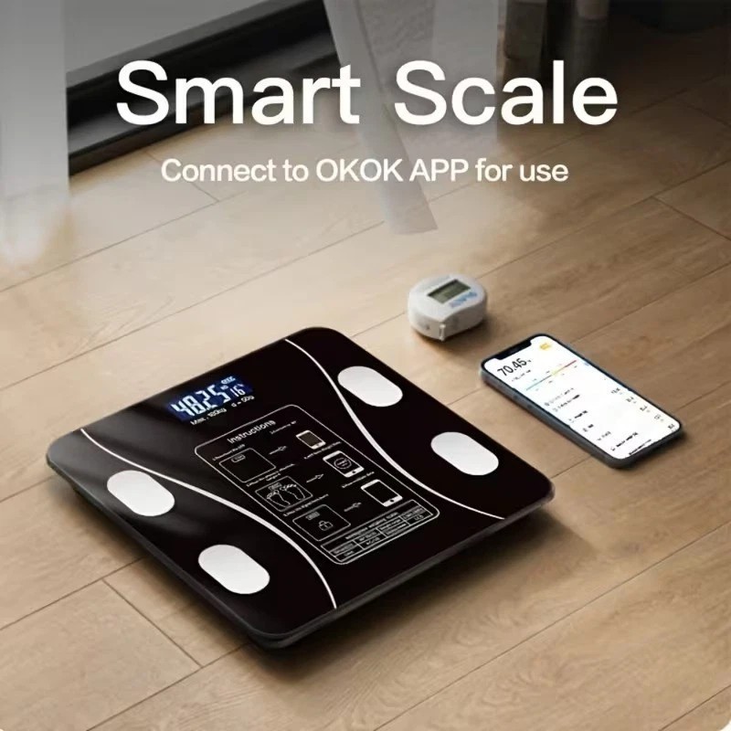 Bluetooth Smart Body Fat Scale BMI Digital Weight Bathroom Scale LCD App Sync