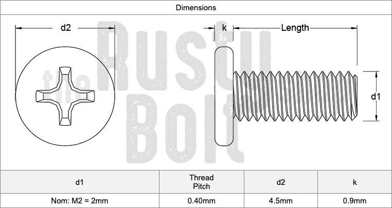 M2 x 12mm, Phillips Wafer Flat Head Screws, Black, Computer, Laptop, Machine