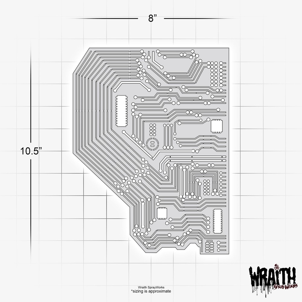Circuit Board #1 - Reusable Airbrush Stencil Template
