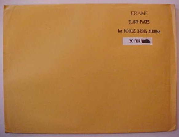 Minkus Blank Supplement Pages With Frame -- New Old Stock