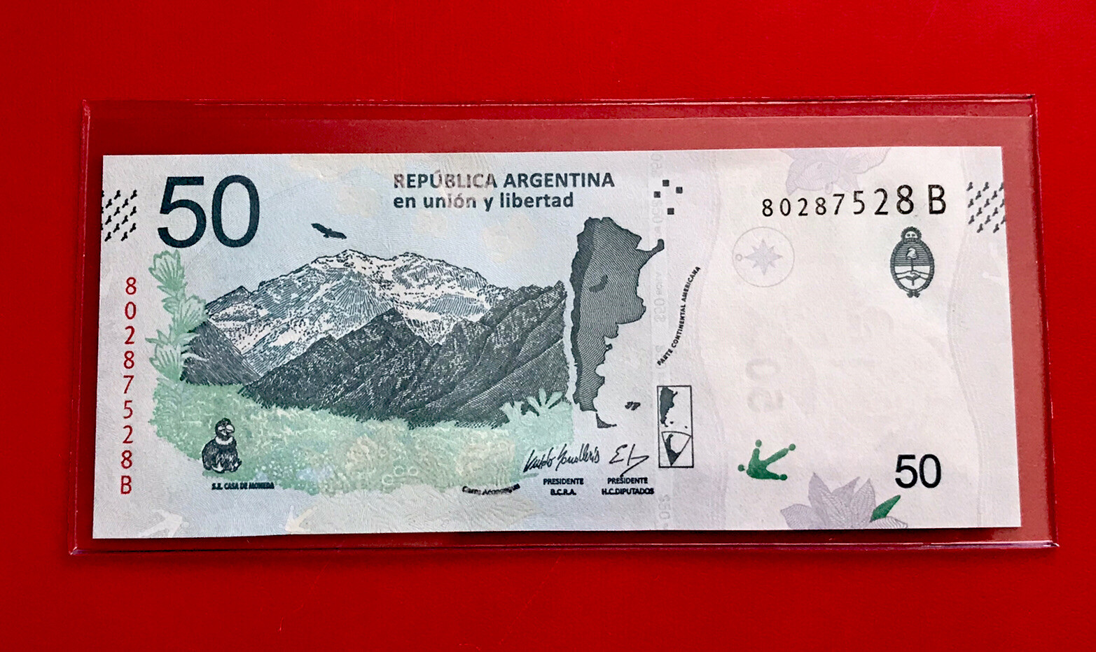 New Argentina, 50 Pesos CONDOR (2018-2020 ) P-363, B-Series ,Uncirculated