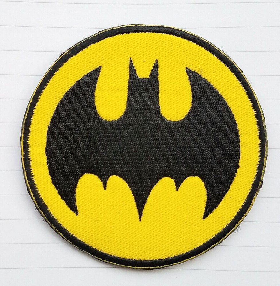 Superhero Round Batman Symbol BAT EMBROIDERED HOOK PATCH DC Comic Hero Character