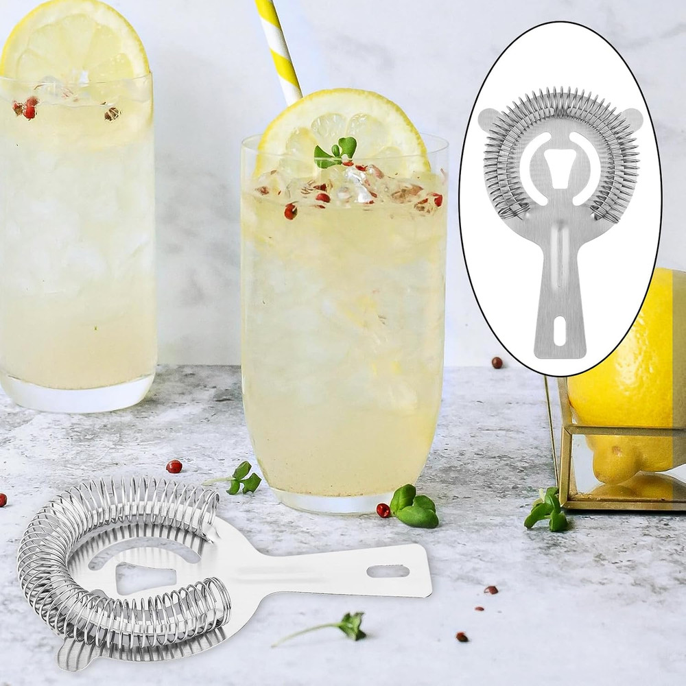 Tifanso Cocktail Strainer Bar Tools - 2PCS Bar Strainer with High Density Spring