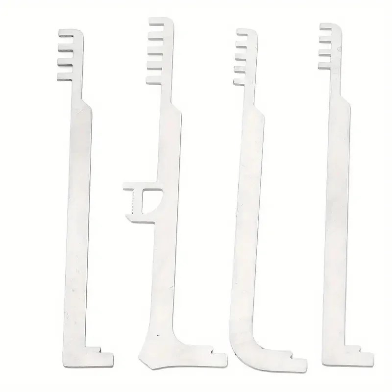4pc Stainless Steel Comb Picks for Lock Out Police Fireman Locksmith Emergency