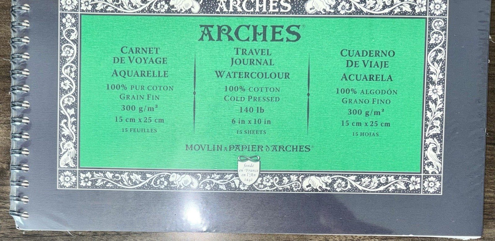 Arches 4pk Watercolor Travel Journal 6x10 Paper NEW 60 Sheets Paint Ink Acrylic