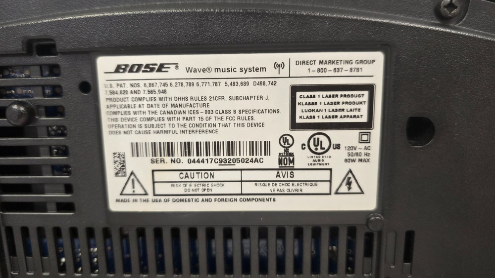 BOSE Wave Music System Silver Including 2 Remotes *Tested & Working*