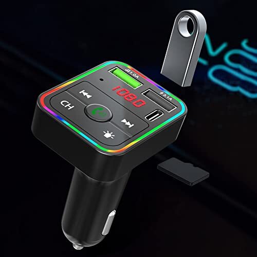 Reproductor de música con transmisor FM Bluetooth 5.0 con cargador USB