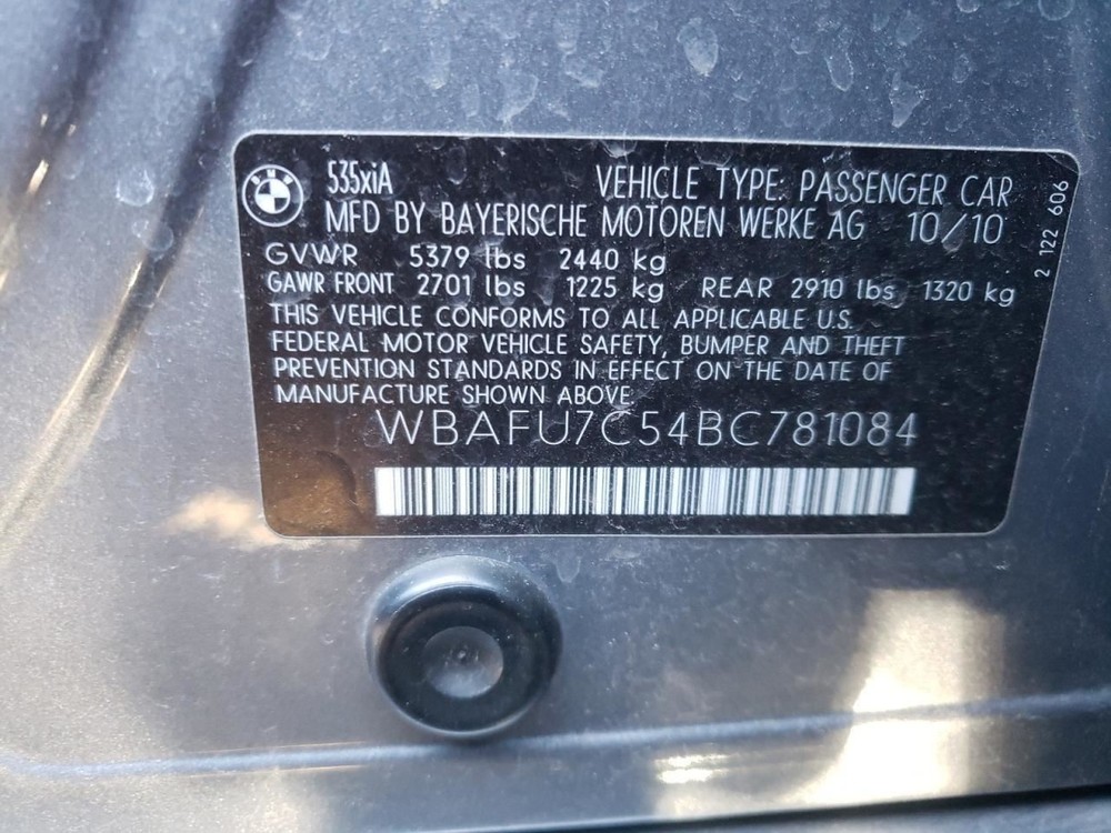 2011 BMW 535I Used 10 Front Dash Display Screen No Anti-Theft Code