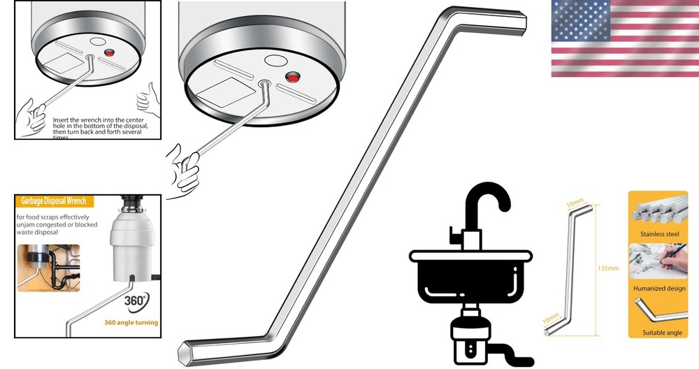 Garbage Disposal Wrench Silver 1 Pack