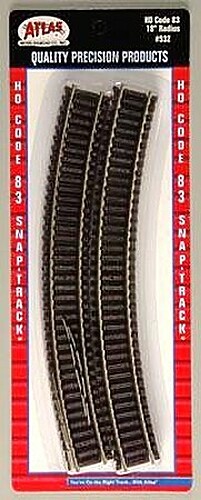 Atlas Code 83 18 Radius Track (6) - HO Scale Nickel Silver Model Train Track