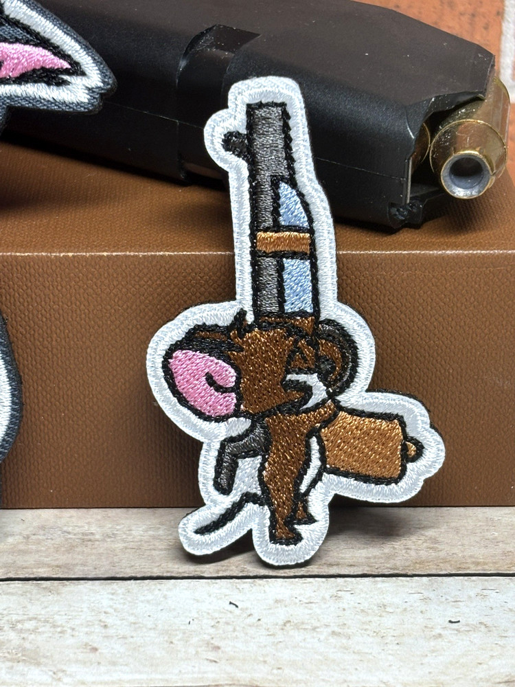 Tactical Morale Patch - Embroidered Tom & Jerry Patch Set - Hook Loop Gun Patch