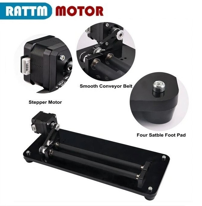 Y-axis Laser Rotary Roller 360° Rotating Module for Cylindrical Laser Engraving