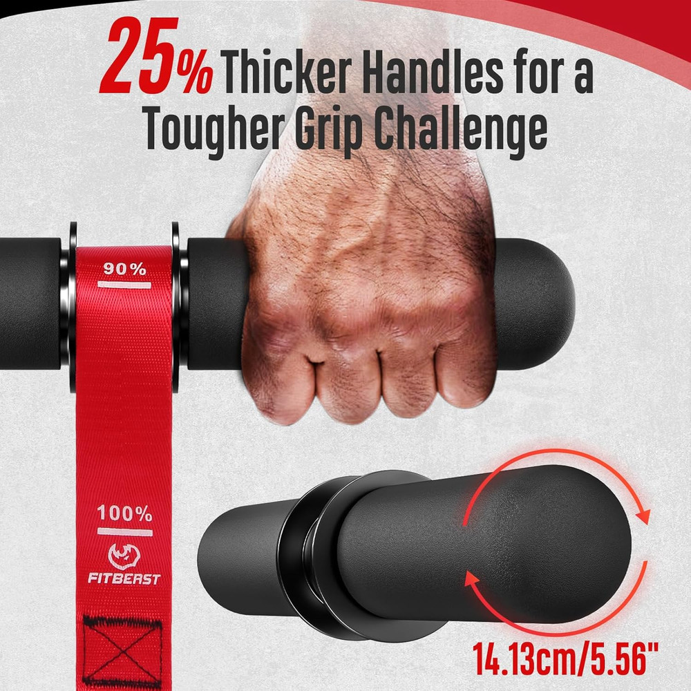 Forearm Strengthener & Forearm Exerciser, Wrist Roller with Thicker Handle, Fore