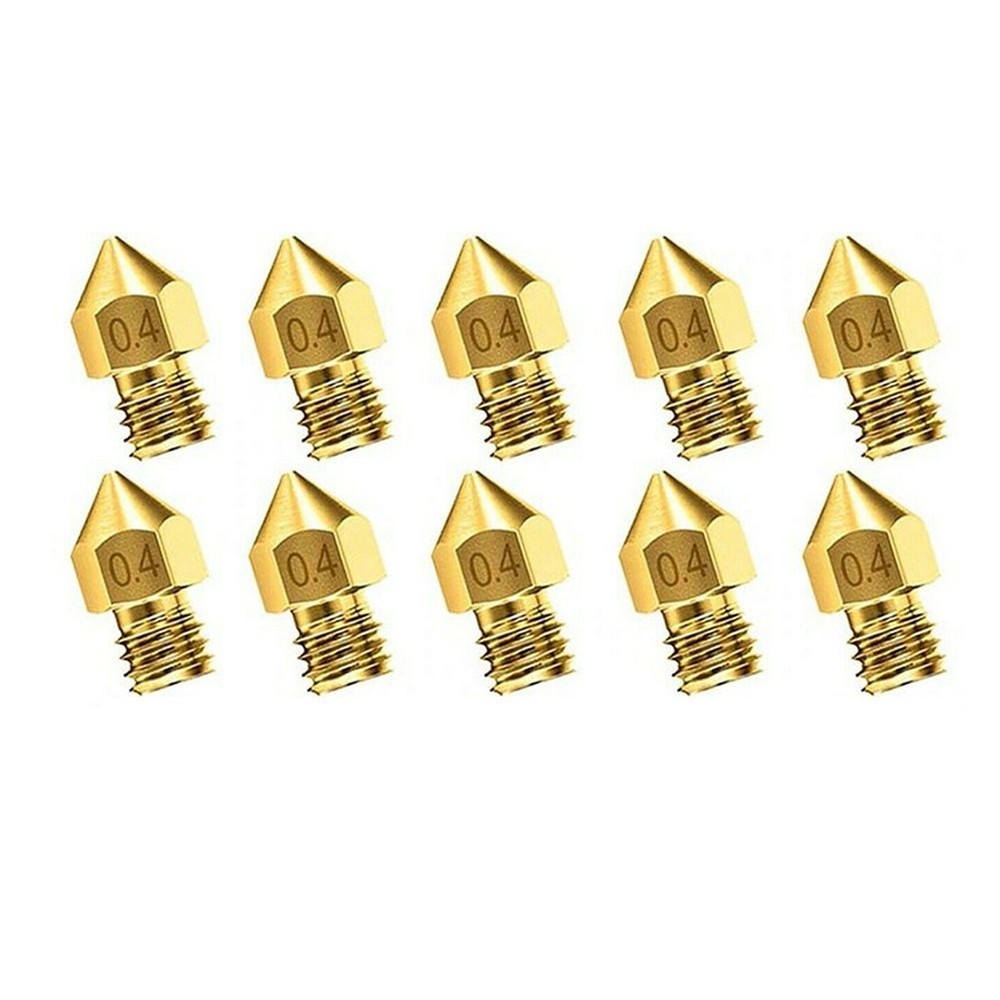 10 PCS M6 Thread Brass Nozzle 0 4mm for 3D Printer For CR10 For Ender 3 Use