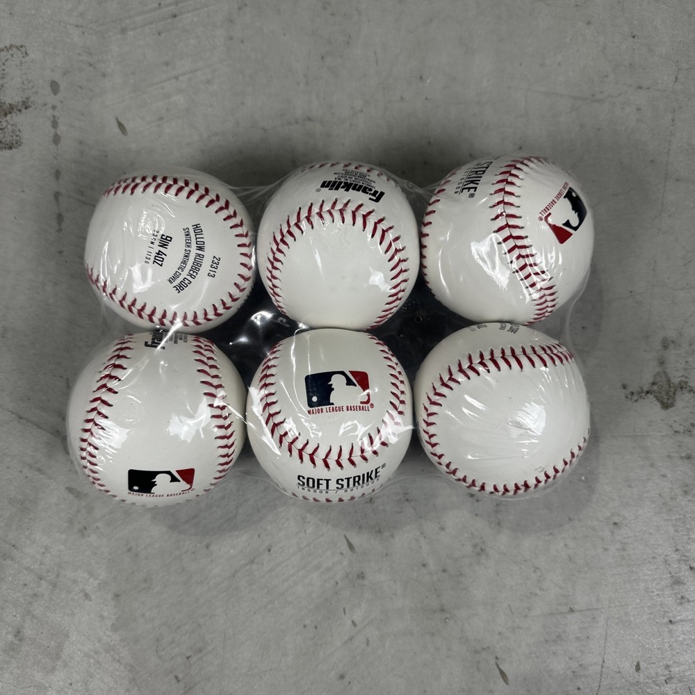 Franklin Official Size White Soft Strike Baseball 6 Pack