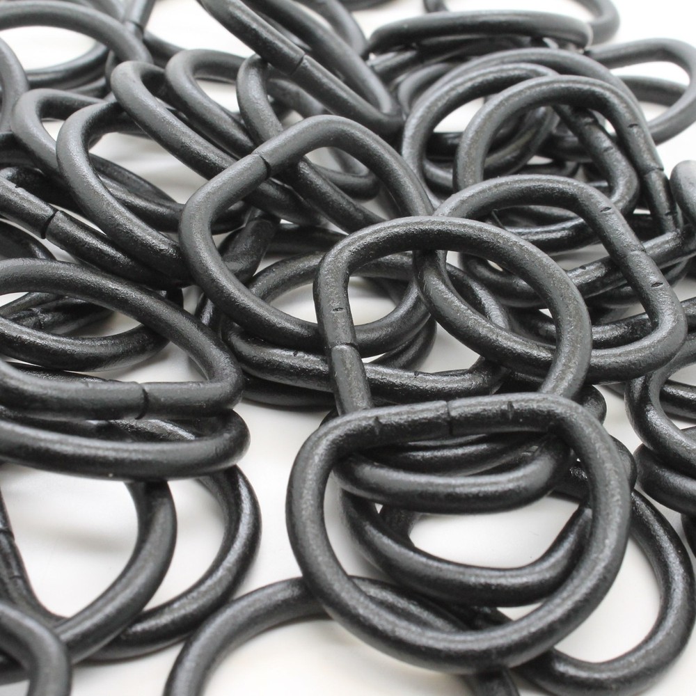 D-Ring 1" Matte Black Plated Metal 100 Pack