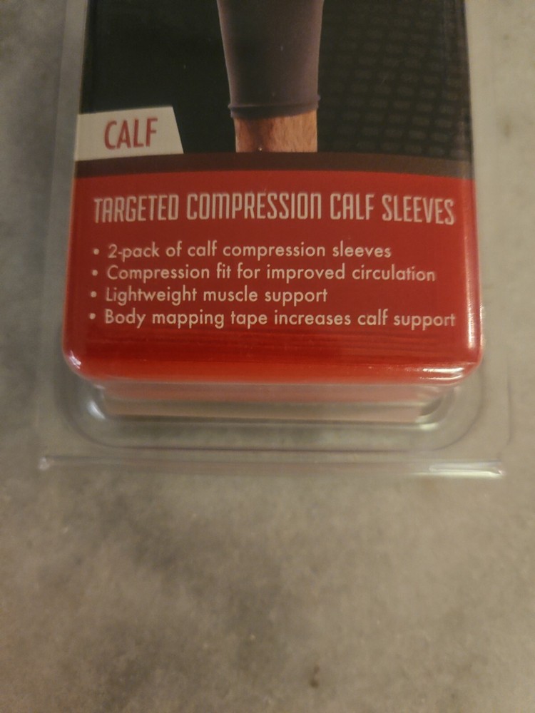 BCG (1 Pair) Targeted Compression Calf Sleeves Small Gray Circulation Support